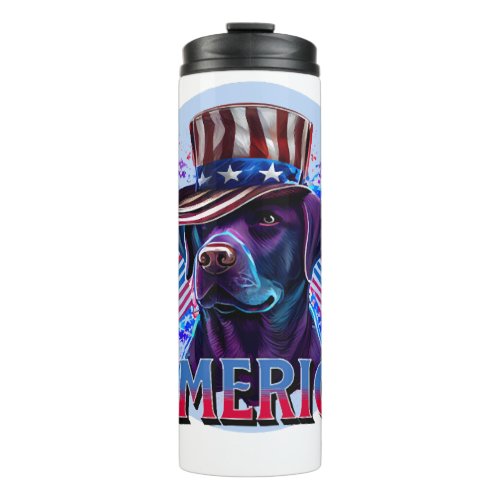 Labrador _ Black Lab 4th of July design Thermal Tumbler