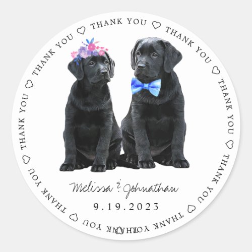 Labrador Black Lab Wedding Favor Thank You Classic Round Sticker