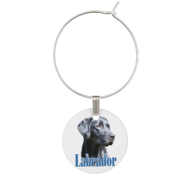 Labrador (black) Name Wine Charm (Front)