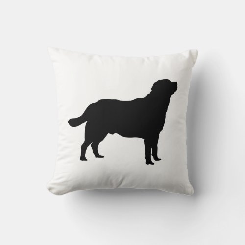 Labrador Black Silhouette Standing Lab Throw Pillow