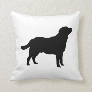Labrador Black Silhouette Standing Lab Throw Pillow
