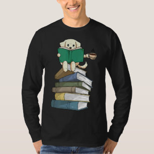Labrador Books Coffee Yellow Lab Dog Reading T-Shirt