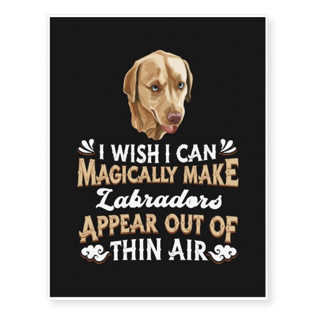 Labrador Breed Dog Lover Temporary Tattoos (Front)