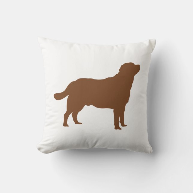 Labrador Brown Silhouette Standing Lab Throw Pillow (Front)
