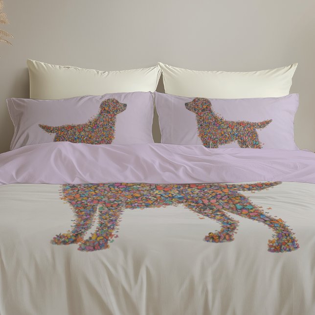 Labrador Butterfly Art Reversible Lavender Dog Mom Pillow Case (Creator Uploaded)