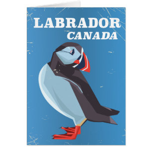 Labrador Canada Puffin vintage travel poster Cards