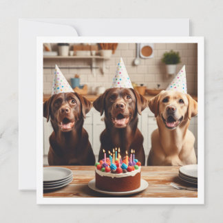 Labrador card, Labrador birthday card, Dog Invitation