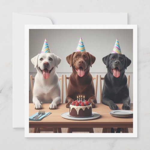 Labrador card Labrador birthday card Dog  Invitation