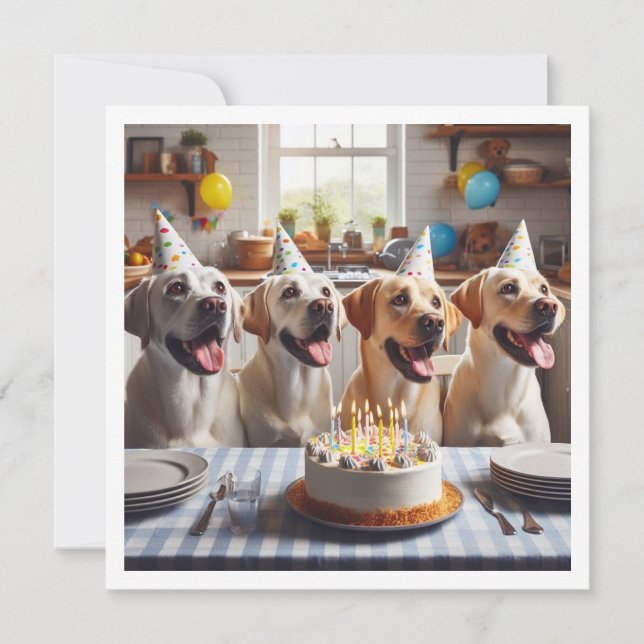 Labrador card, Labrador birthday card, Dog  Invitation (Front)