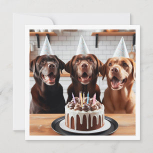 Labrador card, Labrador birthday card, Dog Invitation