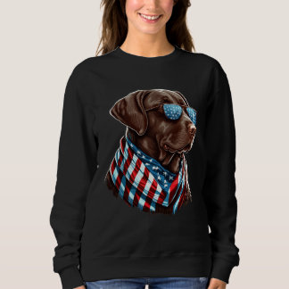 Labrador Chocolate Patriotic USA Proud Sweatshirt