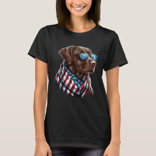 Labrador Chocolate Patriotic USA Proud T-Shirt