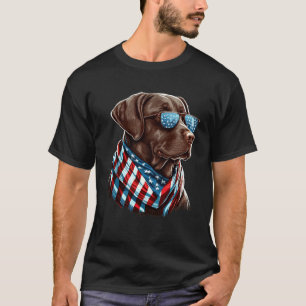 Labrador Chocolate Patriotic USA Proud T-Shirt