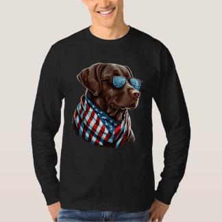 Labrador Chocolate Patriotic USA Proud T-Shirt