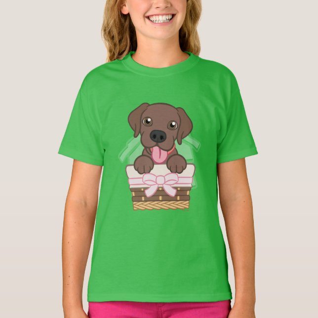 Labrador Chocolate Puppy T-Shirt (Front)
