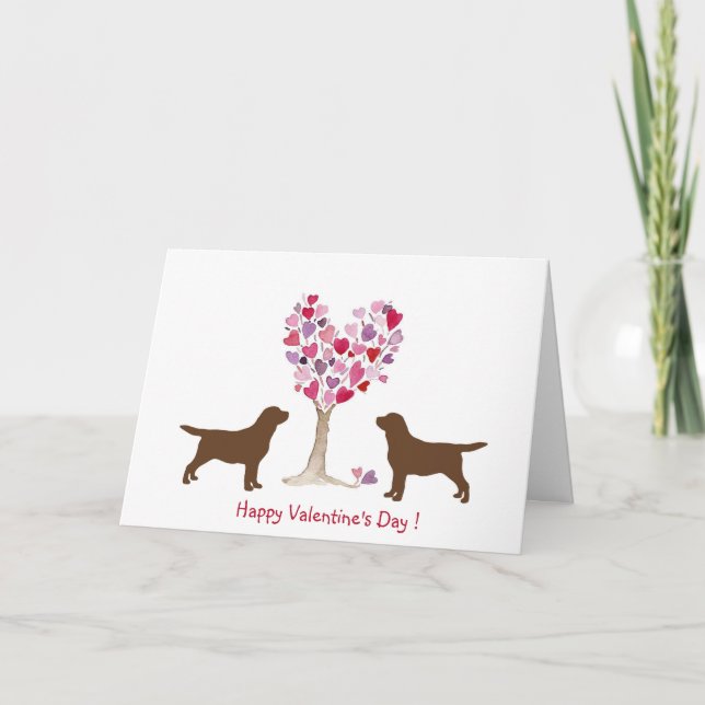 Labrador Chocolate Valentine Holiday Card (Front)