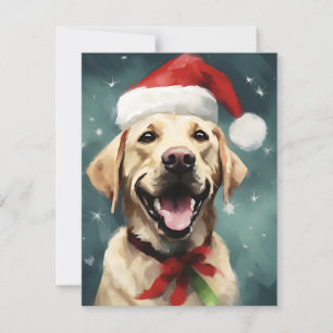 Labrador Christmas brush painting artwork Holiday Card
