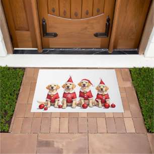 Labrador Christmas Dress Santa Hat Doormat