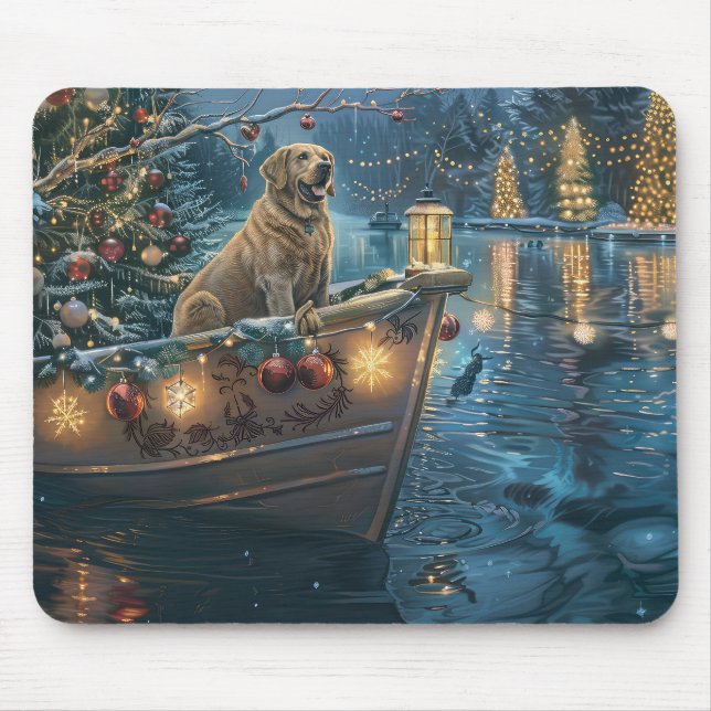 Labrador Christmas Festive Voyage Mouse Pad (Front)