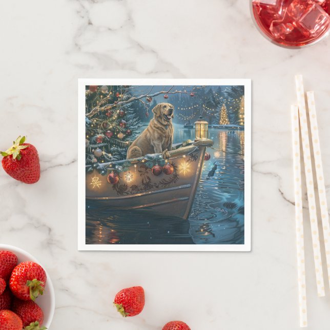 Labrador Christmas Festive Voyage Napkins (Insitu)
