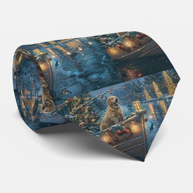 Labrador Christmas Festive Voyage Neck Tie (Rolled)