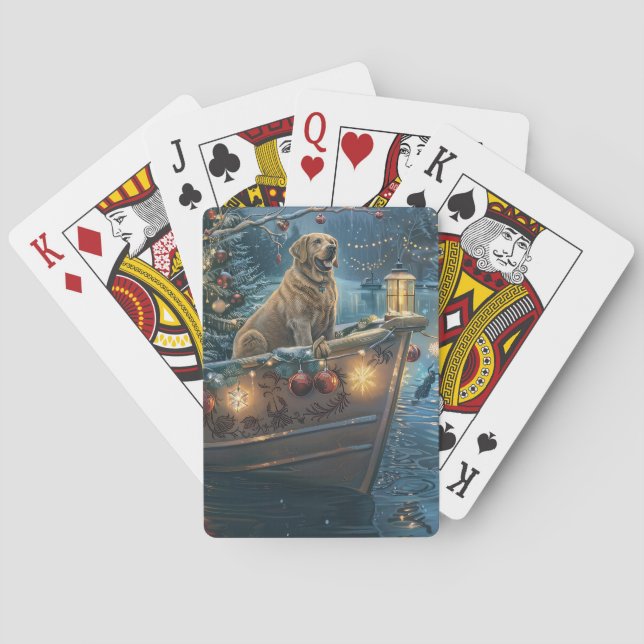 Labrador Christmas Festive Voyage Poker Cards (Back)