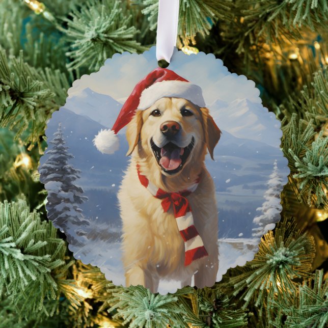 Labrador Christmas Ornament Card (Insitu (Tree))