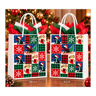 Labrador Christmas Patchwork Quilt Medium Gift Bag