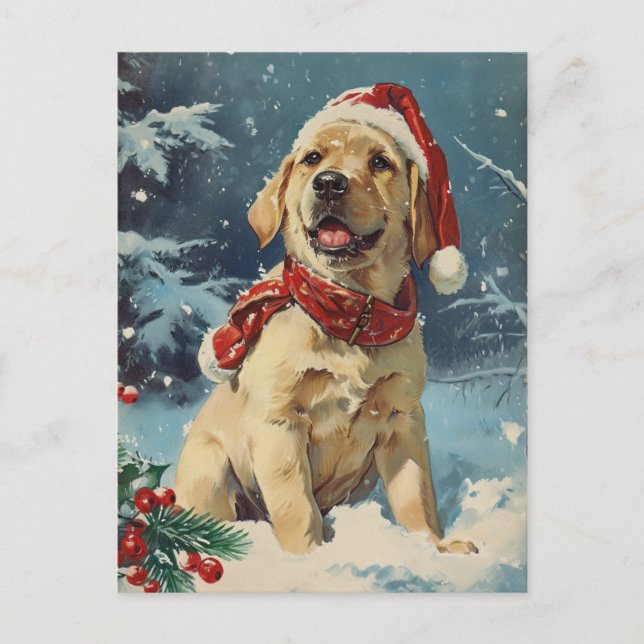 Labrador Christmas Postcard (Front)