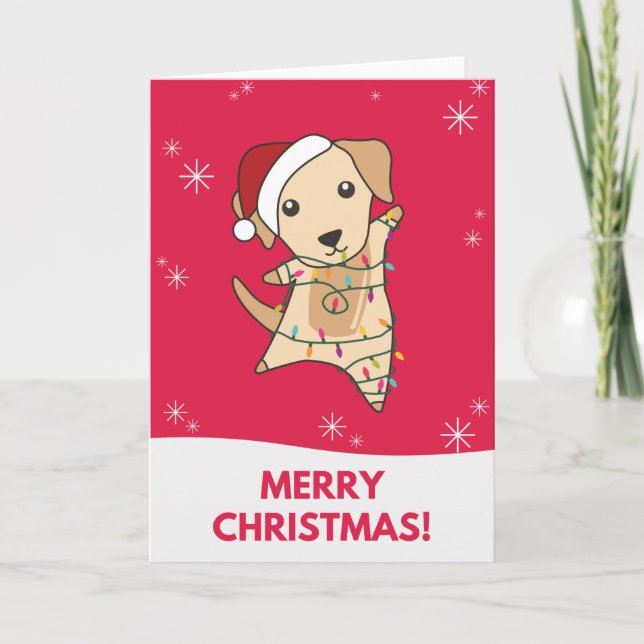 Labrador Christmas Snow Winter Animals Dogs Card (Front)