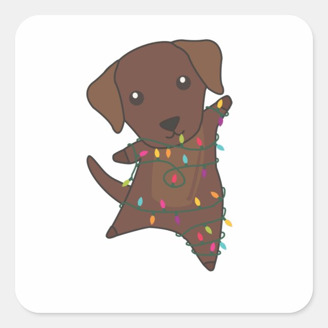 Labrador Christmas Snow Winter Animals Dogs Square Sticker (Front)