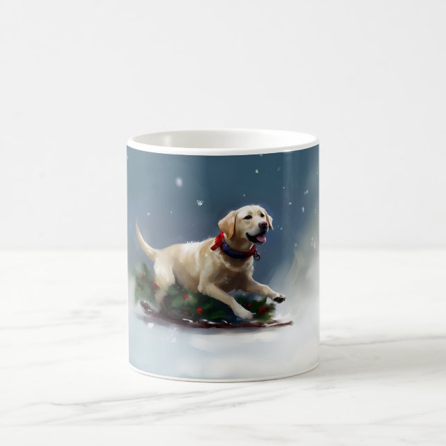 Labrador Christmas snow winter Coffee Mug (Center)