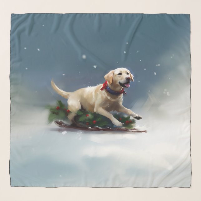 Labrador Christmas snow winter Scarf (Front)