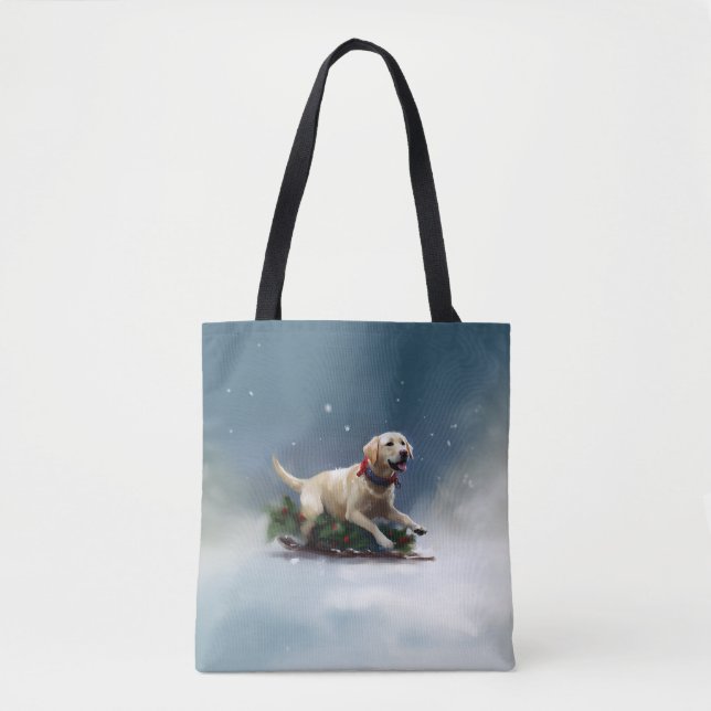 Labrador Christmas snow winter Tote Bag (Front)