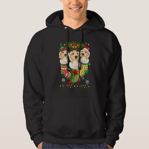 Labrador Christmas Socks Tree Light Xmas Santa Hat Hoodie
