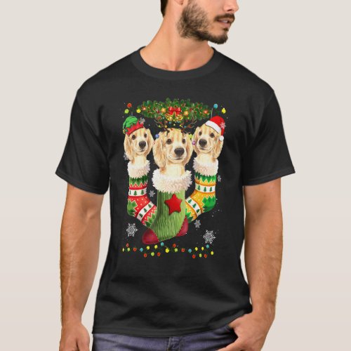 Labrador Christmas Socks Tree Light Xmas Santa Hat T-Shirt