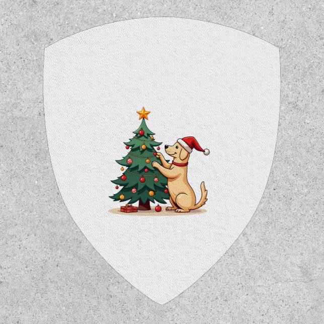 Labrador Christmas Tree Helper Patch (Front)