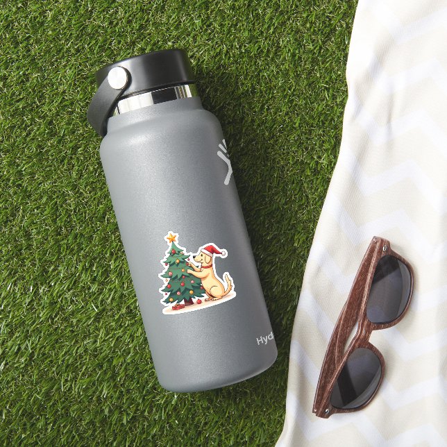 Labrador Christmas Tree Helper Sticker (HydroFlask Insitu)
