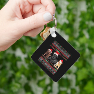 Labrador Christmas Ugly Black Lab Chocolate Labrad Keychain