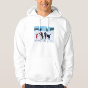 Labrador Christmas with Snowman Hoodie