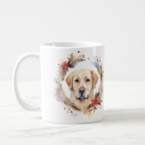 Labrador Christmas Wreath Festive Pup  Coffee Mug