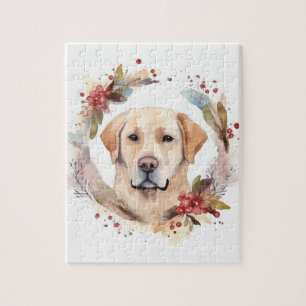 Labrador Christmas Wreath Festive Pup  Jigsaw Puzzle