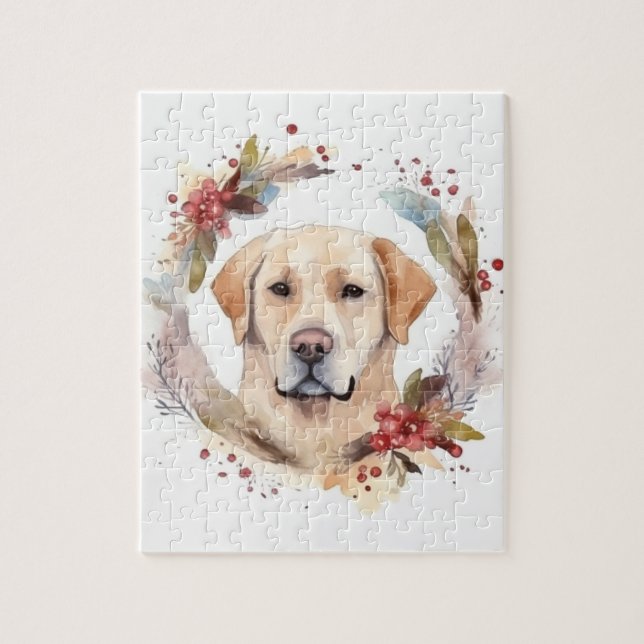 Labrador Christmas Wreath Festive Pup  Jigsaw Puzzle (Vertical)
