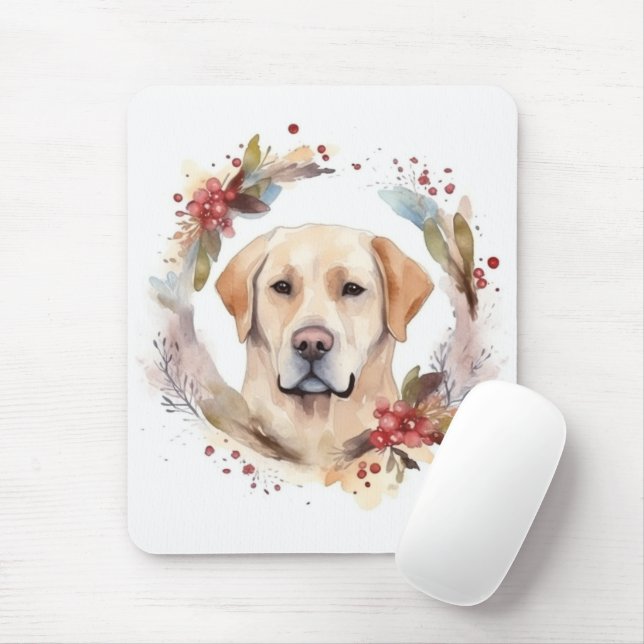 Labrador Christmas Wreath Festive Pup  Mouse Pad (With Mouse)