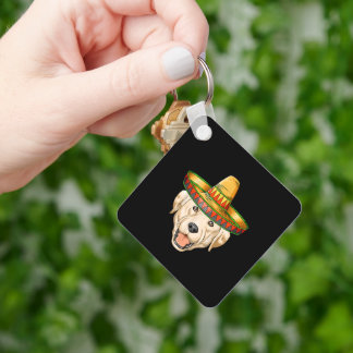 Labrador Cinco De Mayo Mexican Sombrero Labrador Keychain