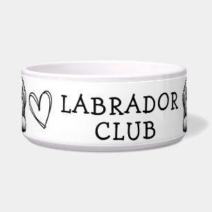 Labrador Club Black and White Theme Bowl