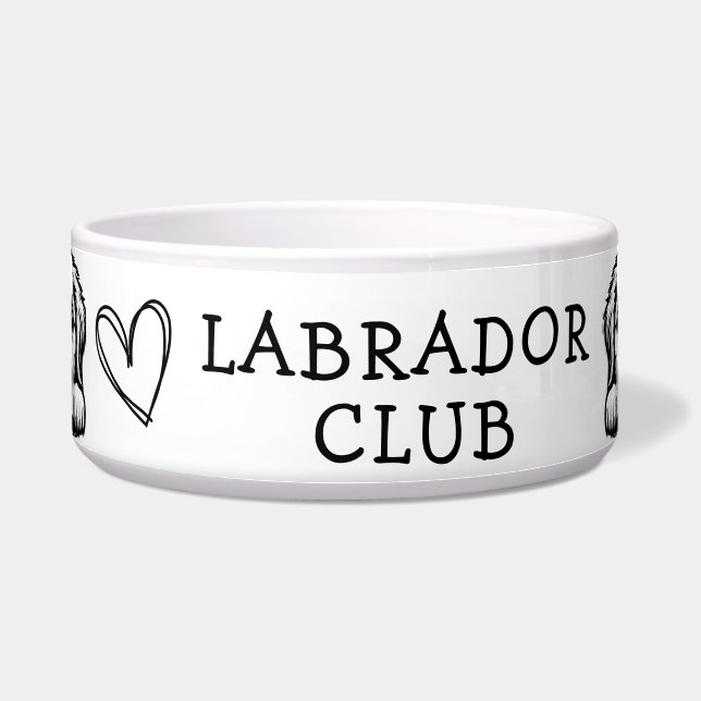 Labrador Club Black and White Theme Bowl (Front)