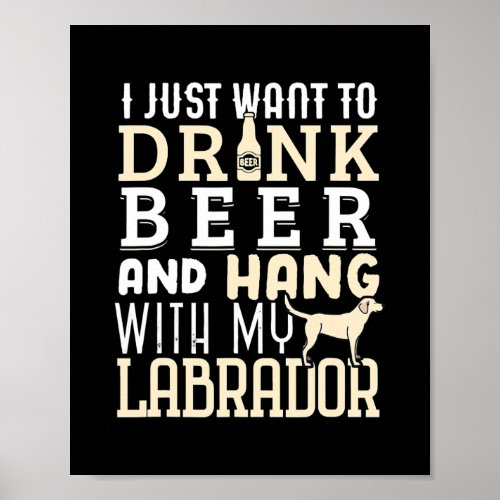 Labrador Dad Funny Fathers Day Lab Retriever Dog Poster