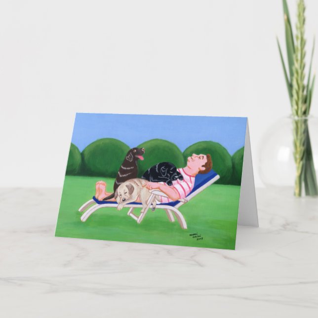 Labrador Dad Painting Card (Front)