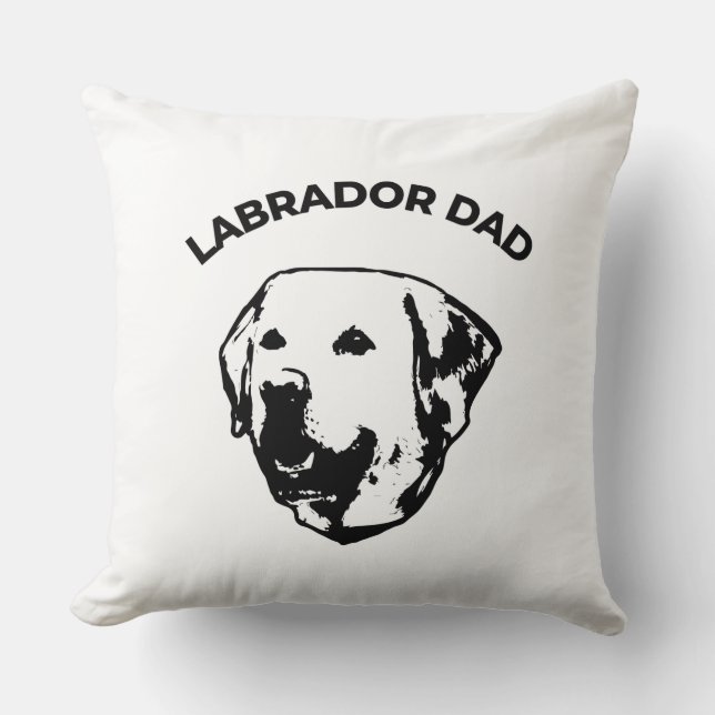 Labrador Dad  Throw Pillow (Front)